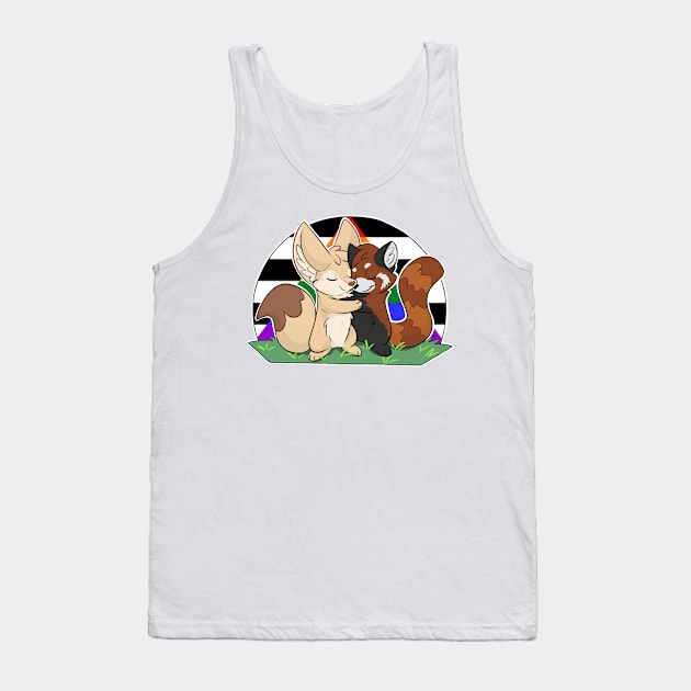 Straight Ally - Fennec Fox + Red Panda Hug Tank Top by Fennekfuchs